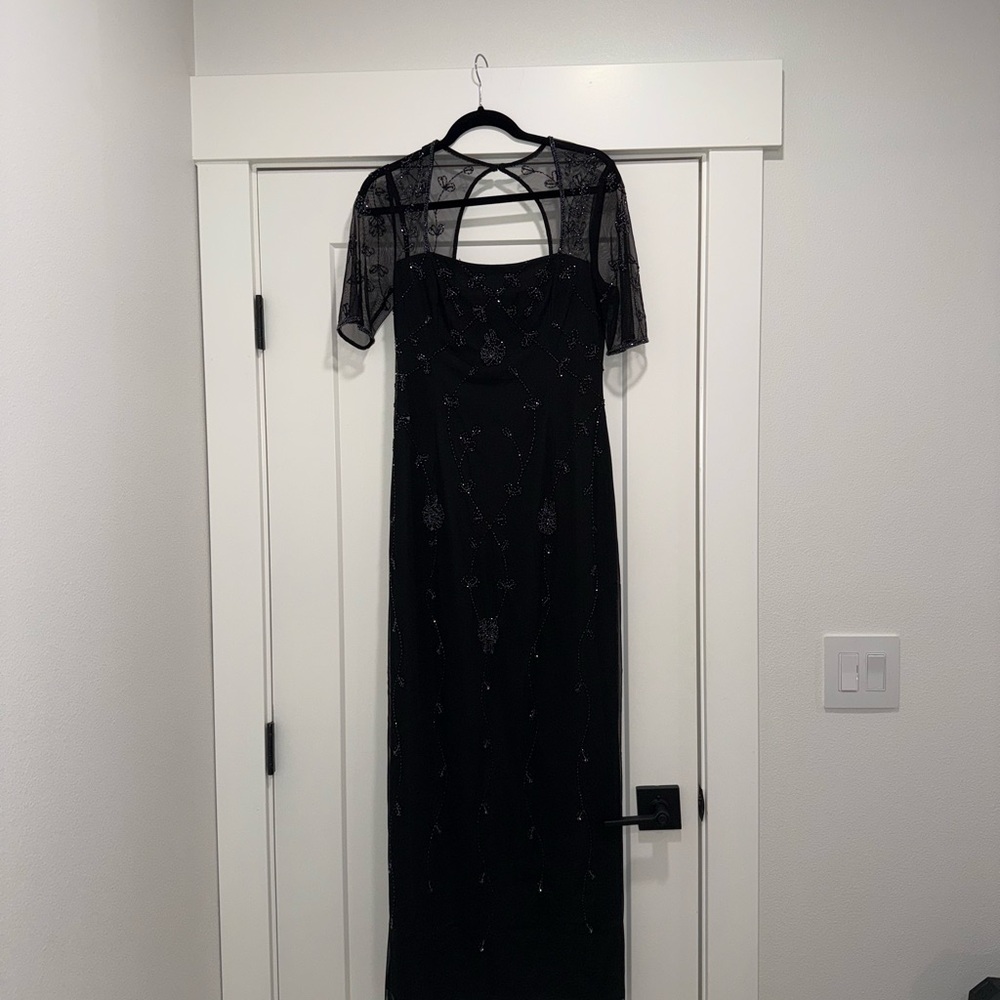 Papell Boutique Black Long Sleeve Dress